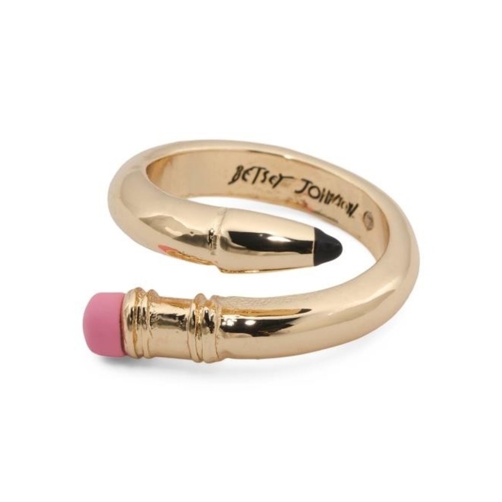 Betsey Johnson Gold Pencil Wrap Band Wring Teacher Gift New With Box!